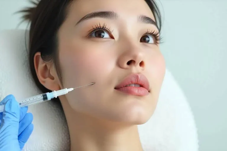 Woman is receiving Radiesse Treatment In Moscow, Id at Ageless Aesthetics
